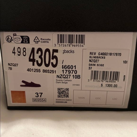 CHANEL 25A Suede Shearling CC Moccasin Ballet Slingback Loafers - Picture 5 of 5